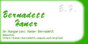 bernadett haner business card
